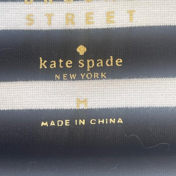 Kate Spade Broome Street Striped Navy Blue Dress with Front Pockets Size M - Picture 5 of 6